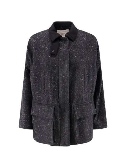 Hevo Castel Del Monte flecked button-cuff coat