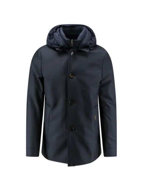 Moorer hooded button-up jacket