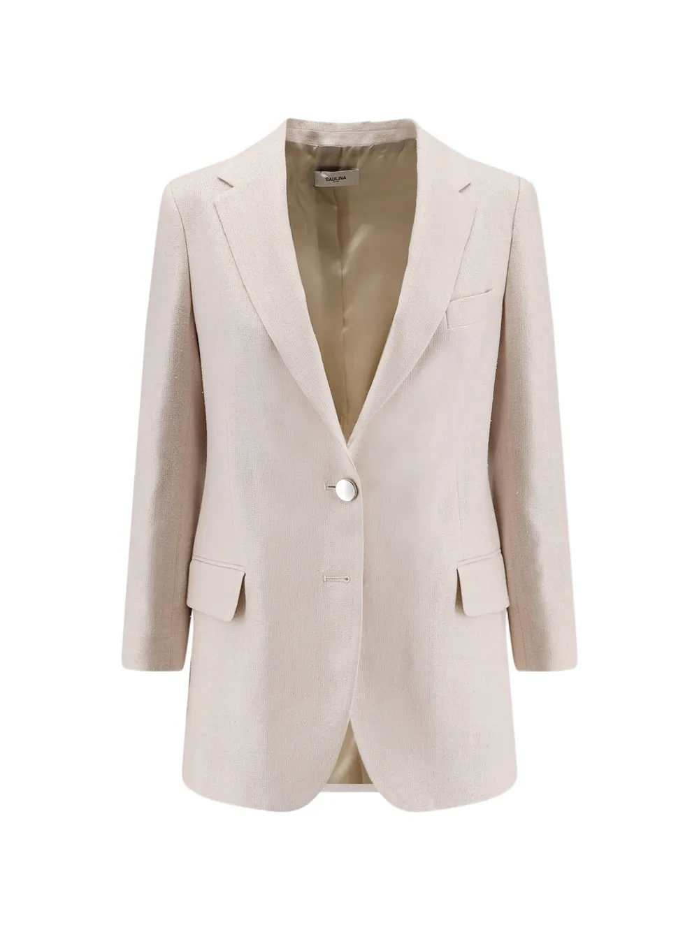 Saulina Antonia Silk Blazer In Neutral