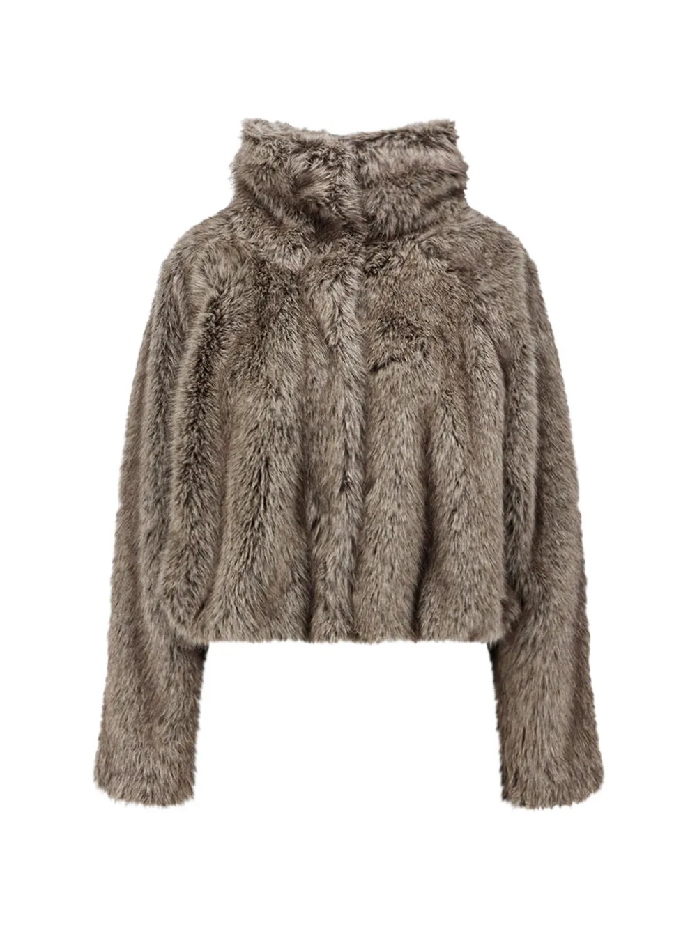 Alysi faux-fur funnel-neck jacket - Toni neutri