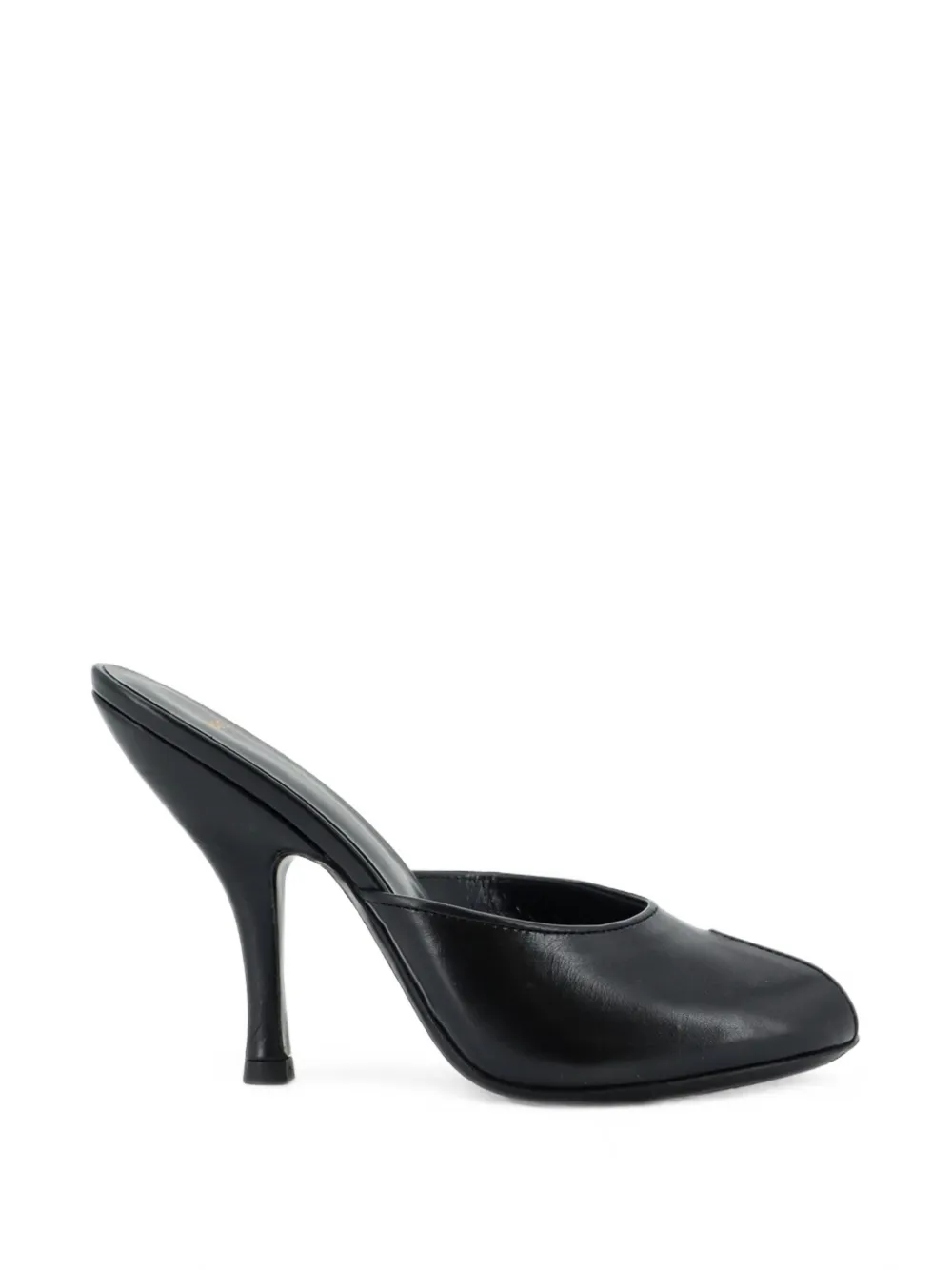 Jude Date Mule Leather Peep-toe Sandals In Black