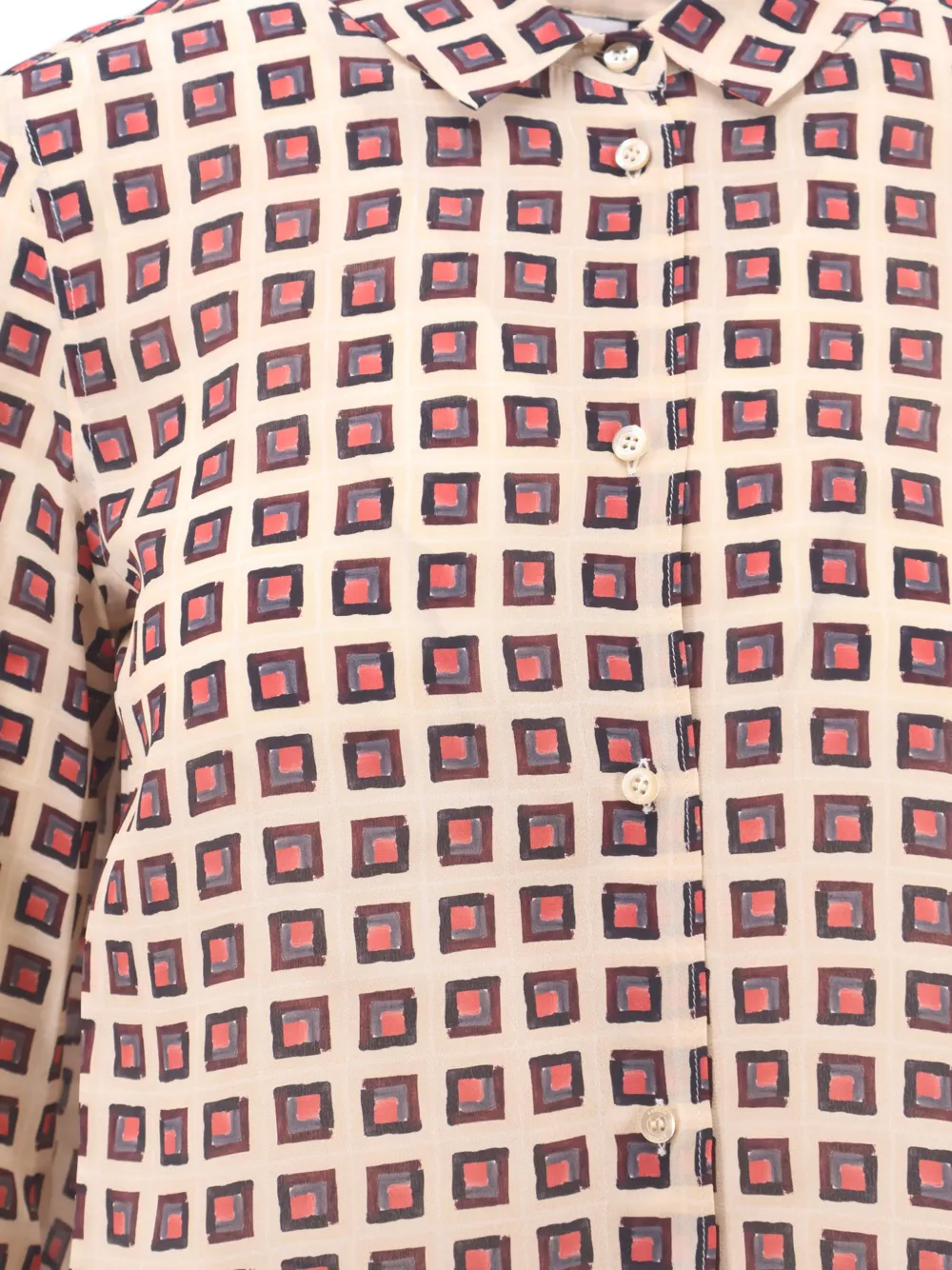 ASPESI geometric-print shirt Beige