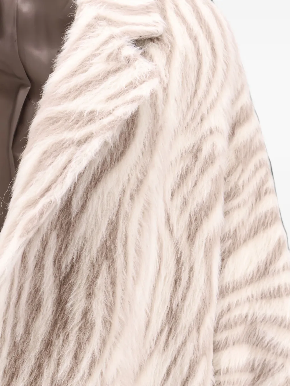 Tagliatore Charlize zebra-pattern belted coat Beige
