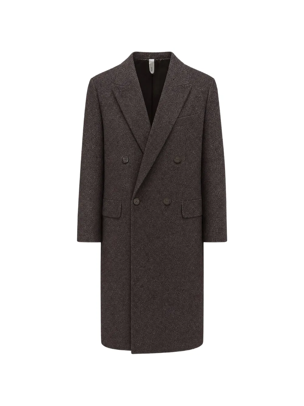 Hevo Martina Franca herringbone double-breasted coat - Marrone