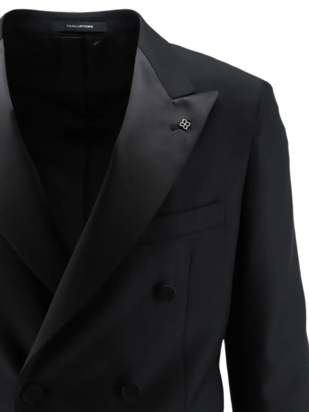 Tagliatore Wollen smoking blazer met dubbele rij knopen Zwart