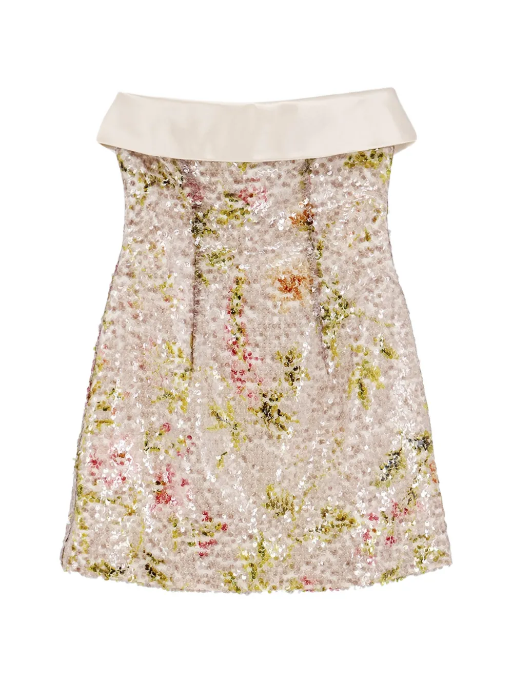 Alberta Ferretti Sequin-embellished Mini Dress In Gold