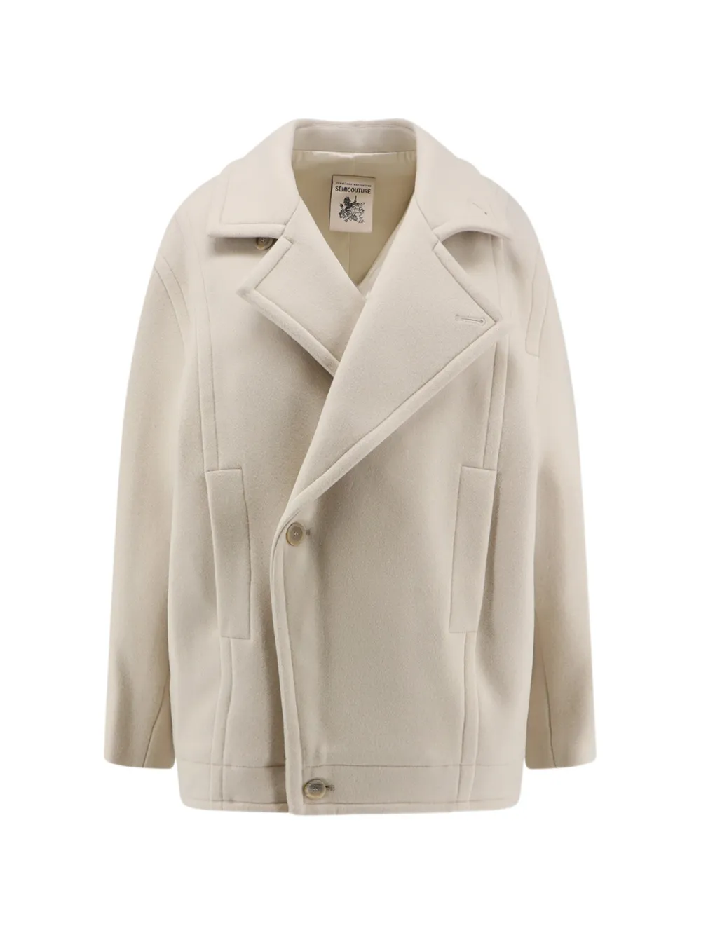 Semicouture notched-lapel coat - Toni neutri