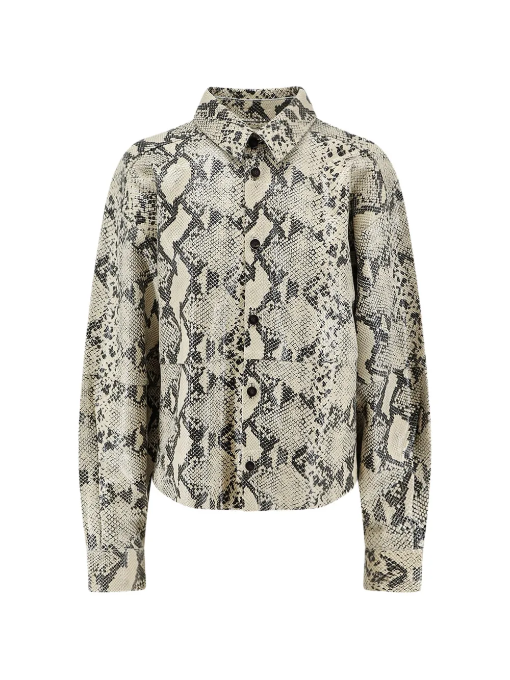 Alysi Snakeskin-effect Button-down Shirt In 뉴트럴