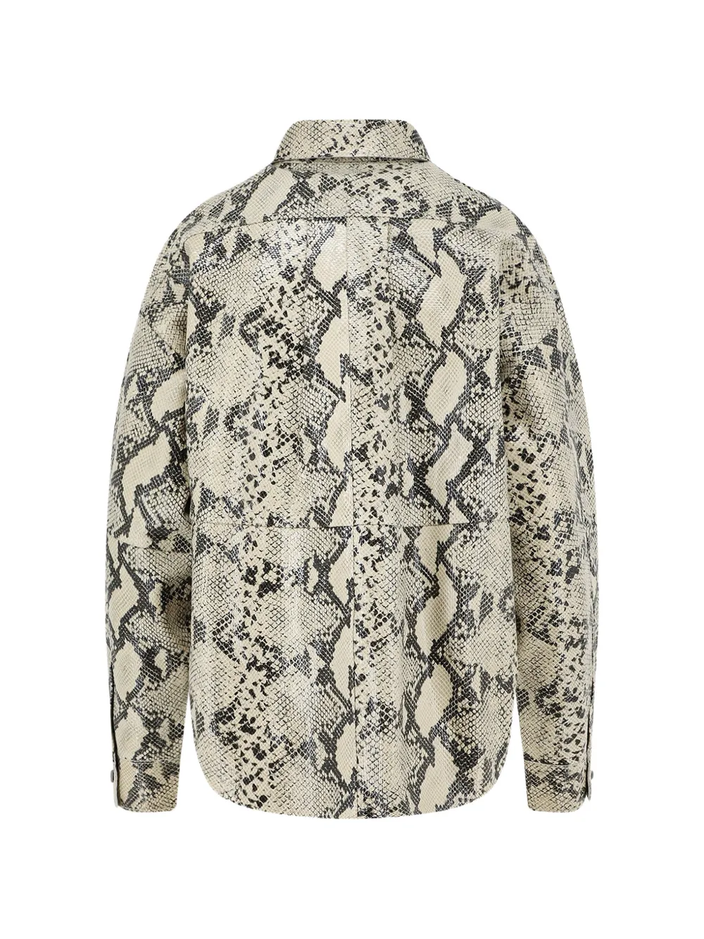 Alysi Button-down blouse met slangen-effect Beige
