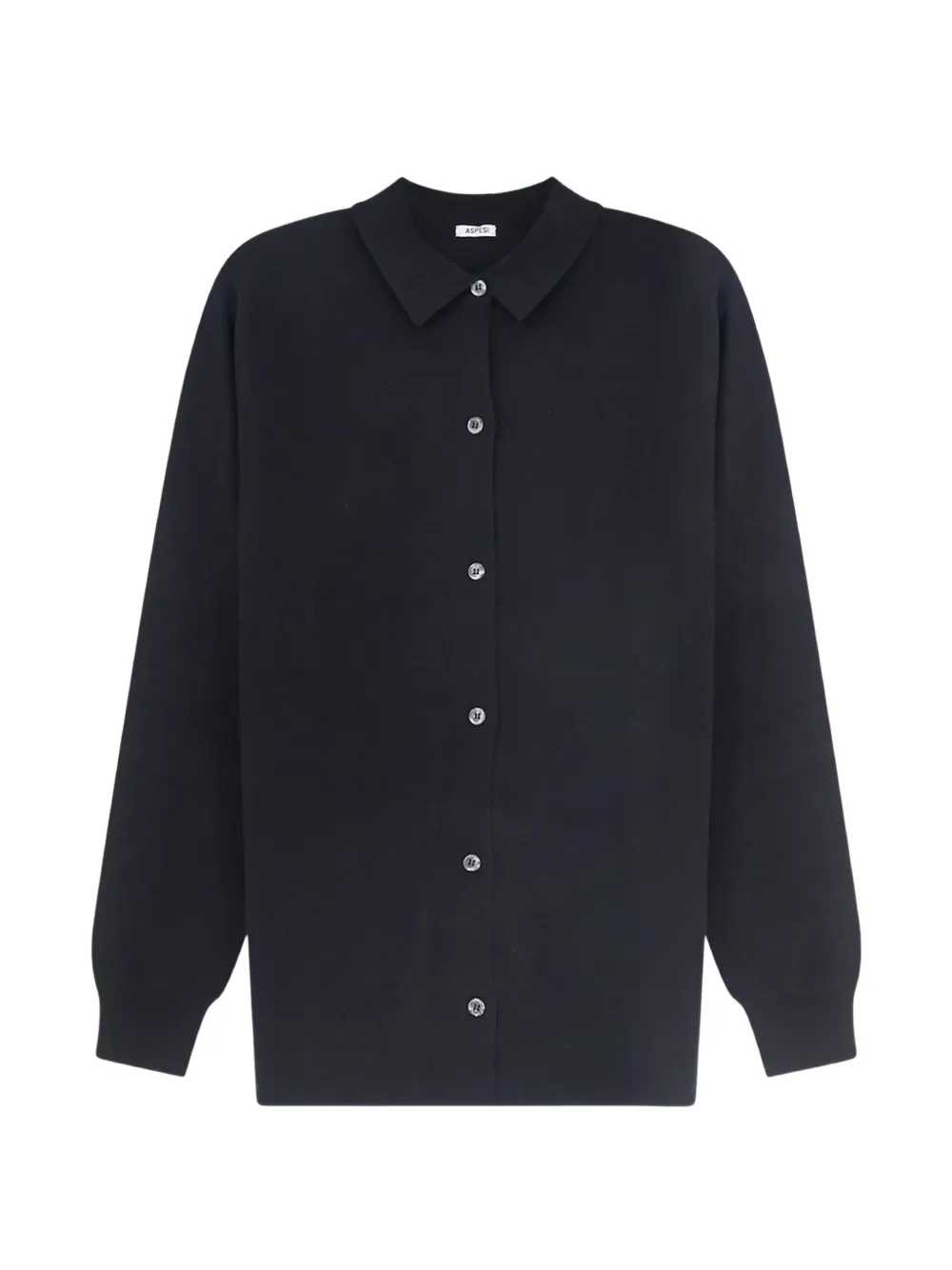 ASPESI button-down polo-collar cardigan - Schwarz