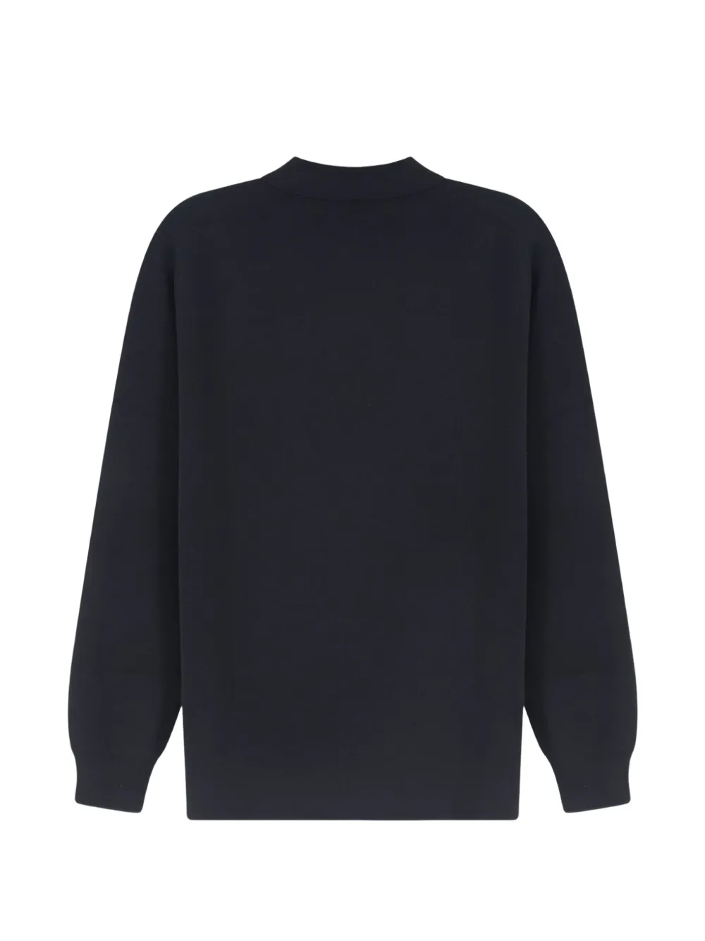 Aspesi Button-front Long-sleeve Knit Top In Black