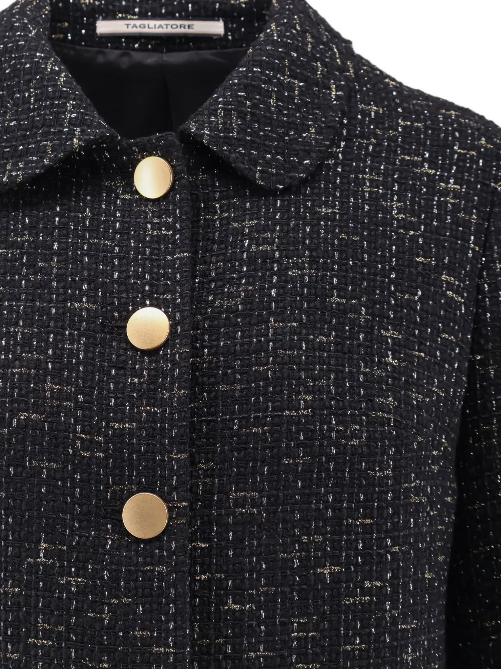 Tagliatore Idelle bouclé button-up tweed jacket Zwart