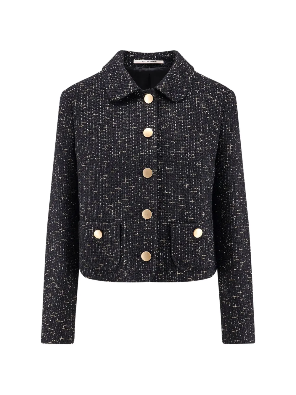 Tagliatore Idelle bouclé button-up tweed jacket Zwart