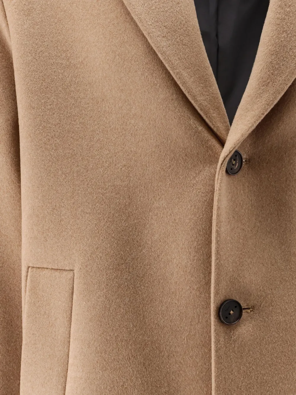 Hevo Jas met enkele rij knopen en gekerfde revers Beige
