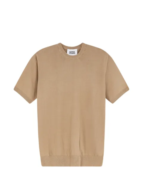 ALPHA STUDIO short-sleeve crew-neck sweater