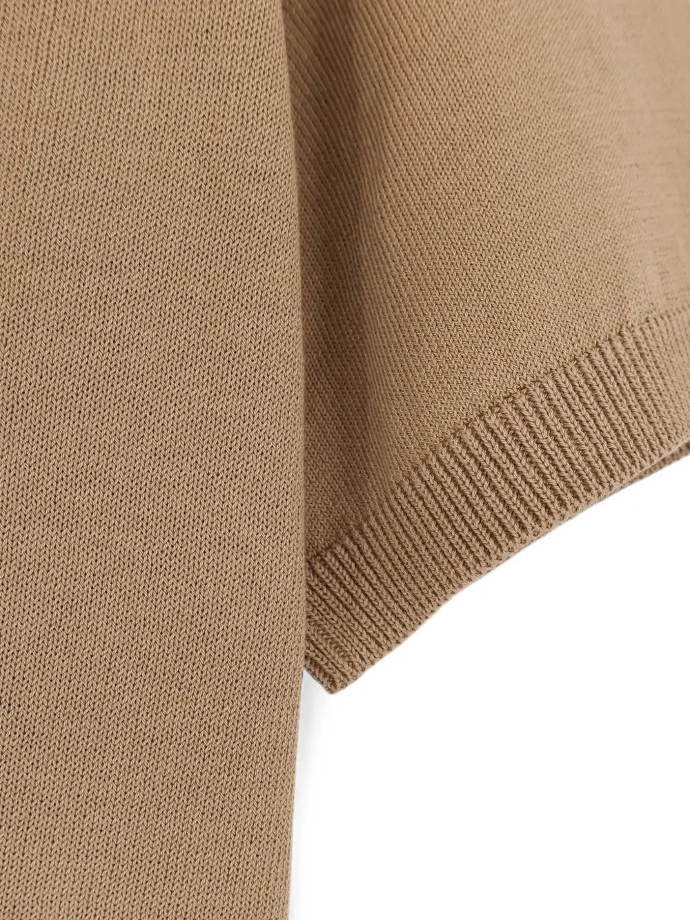 ALPHA STUDIO short-sleeve crew-neck sweater Beige