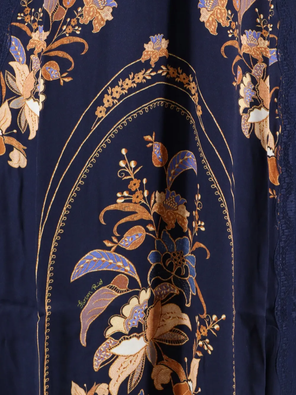 FARM Rio Maxi-jurk met afwerking van kant Blauw