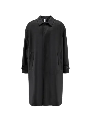 MM6 Maison Margiela zip-detail Cotton Trench Coat | Black | FARFETCH
