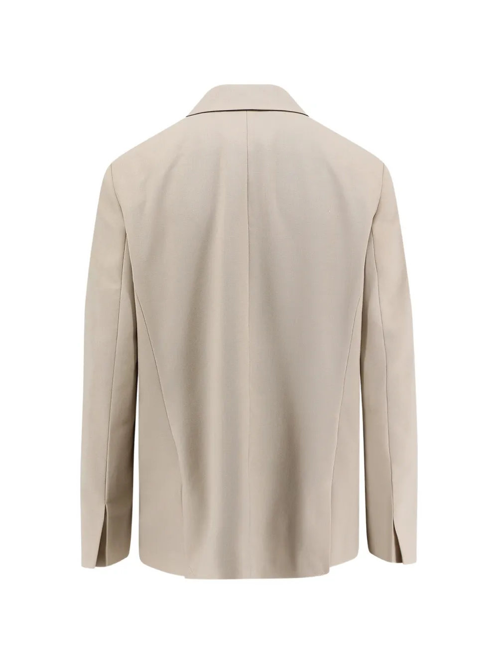Closed Single-breasted Peak-lapel Blazer In Neutral