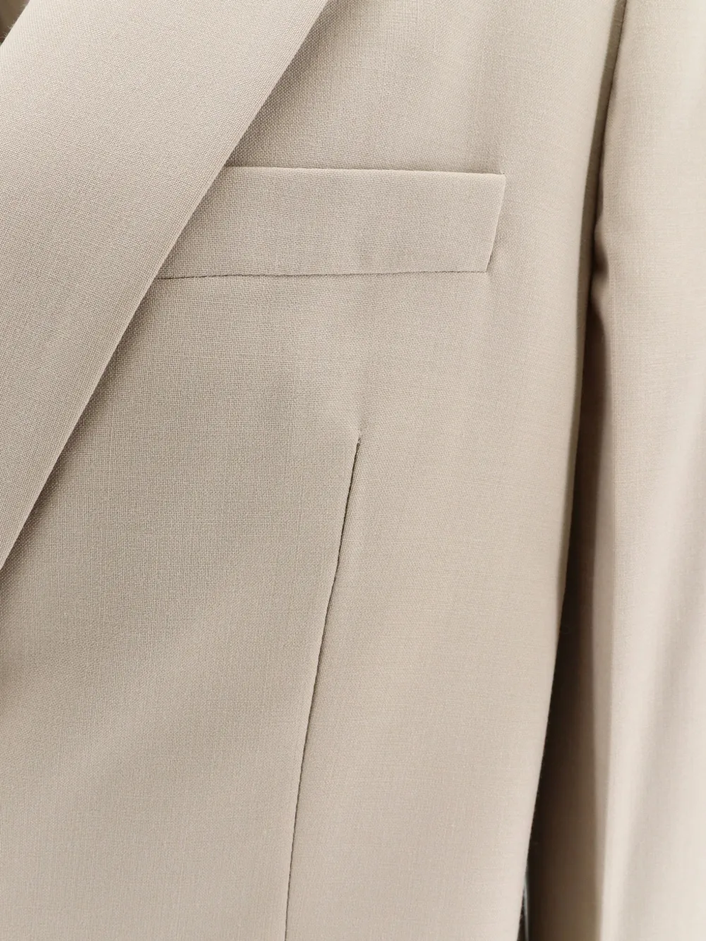 Closed Single-breasted Peak-lapel Blazer In Neutral