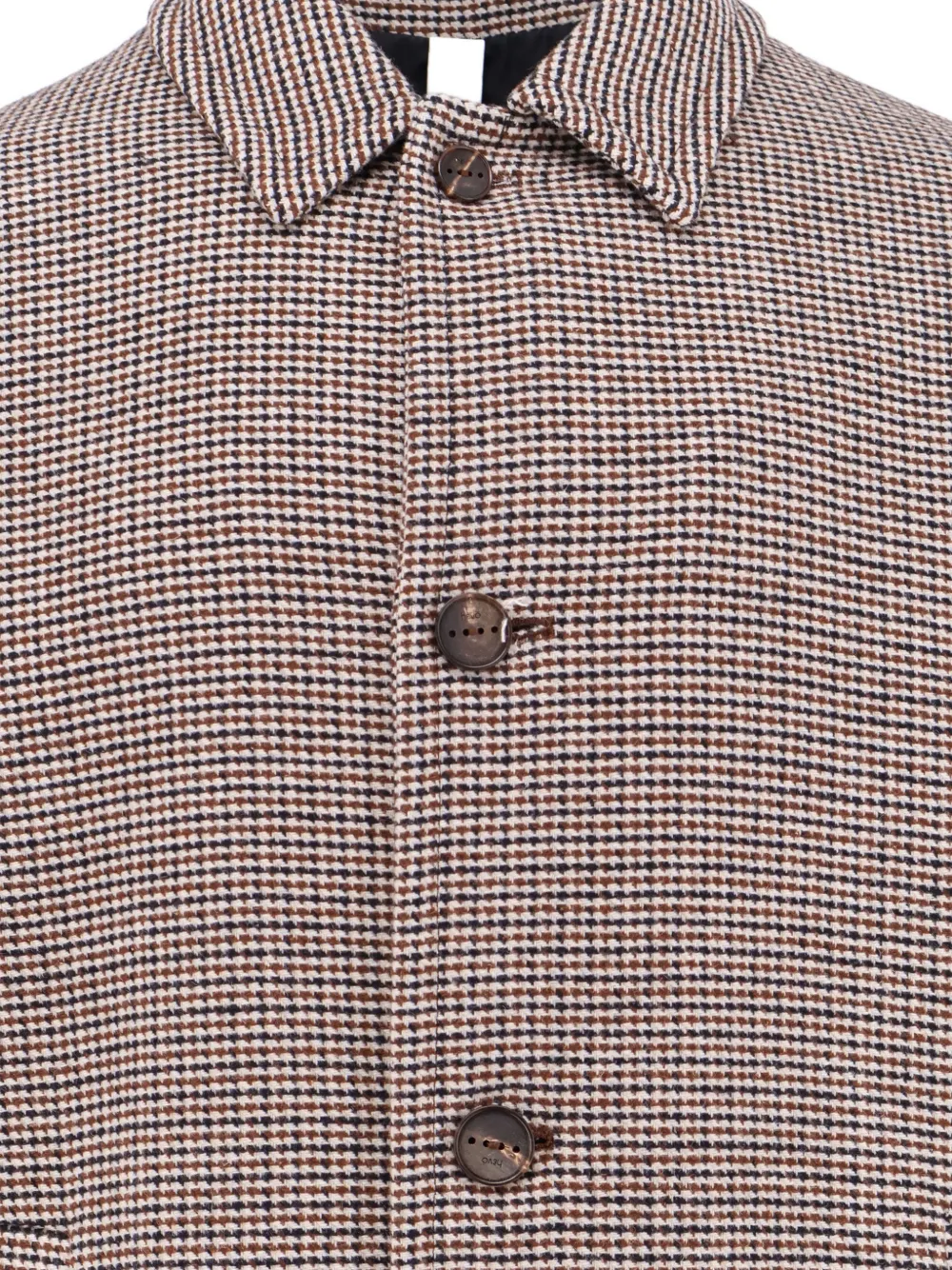 Hevo Loconia houndstooth-pattern single-breasted coat Beige