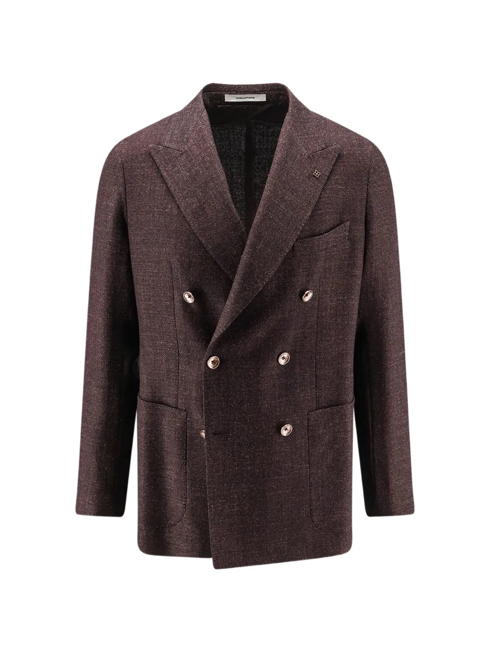 Tagliatore double-breasted peaked-lapel blazer - Braun