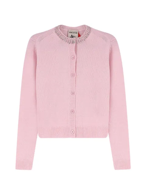 Semicouture Hennie crystal-embellished button-up cardigan