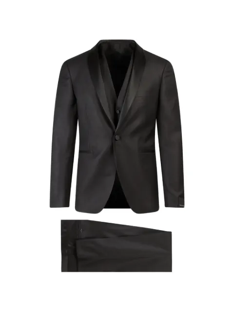 Tagliatore satin-lapel three-piece suit