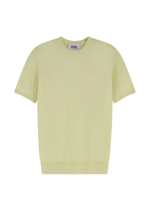 ALPHA STUDIO short-sleeve crew-neck sweater