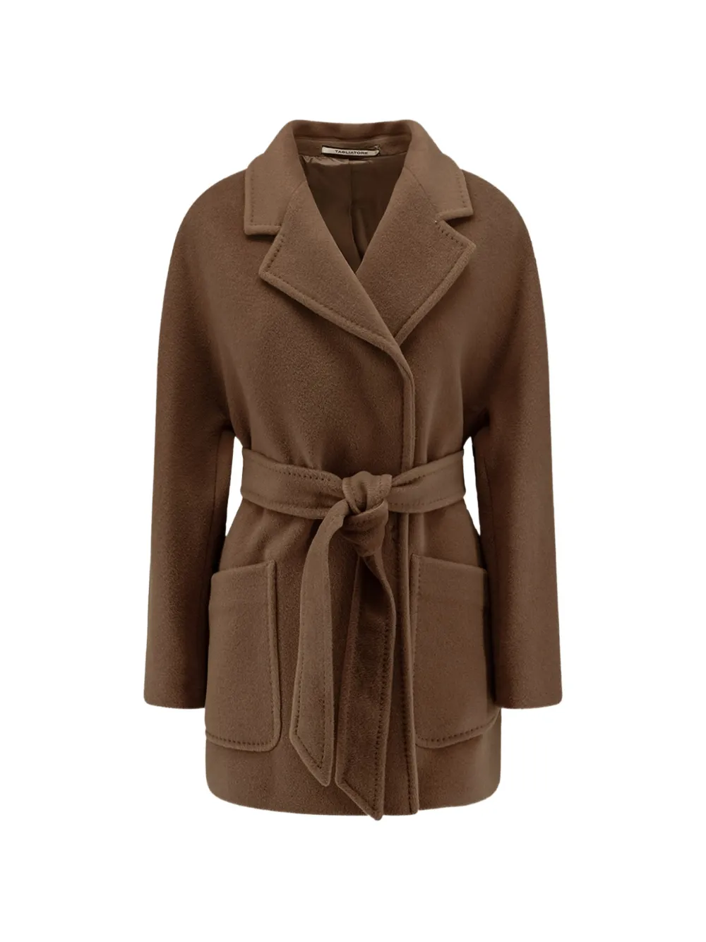 Tagliatore Denise belted notch-lapel coat Bruin