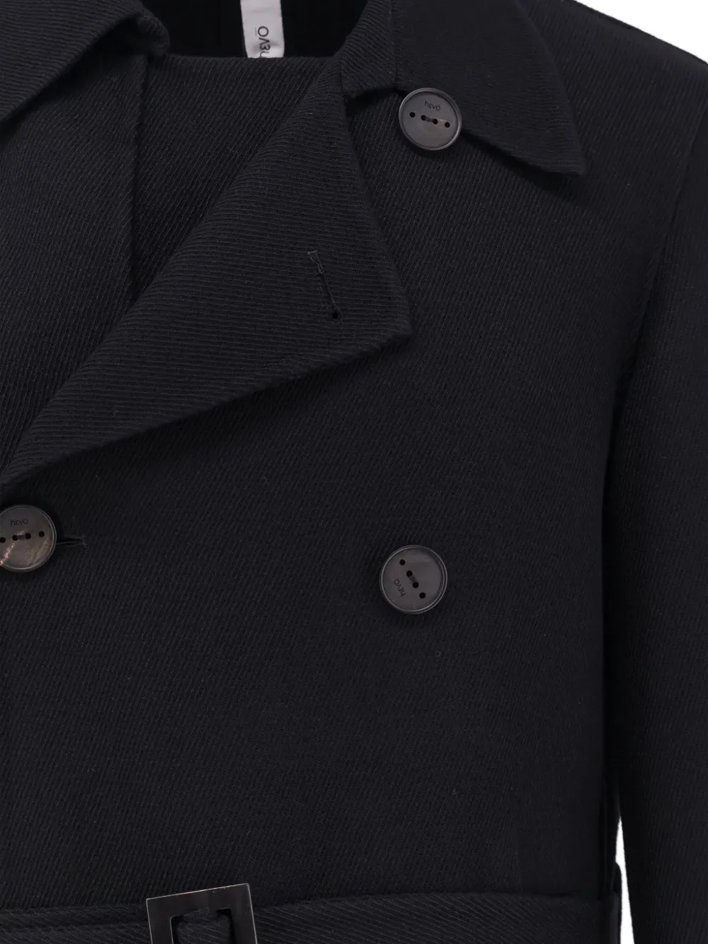 Hevo Melendugno wool trench coat Zwart