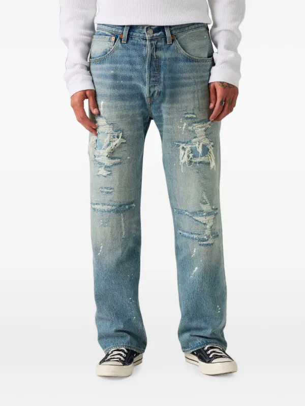 Levi's 501 Loose Distressed Jeans | Blue | FARFETCH SG