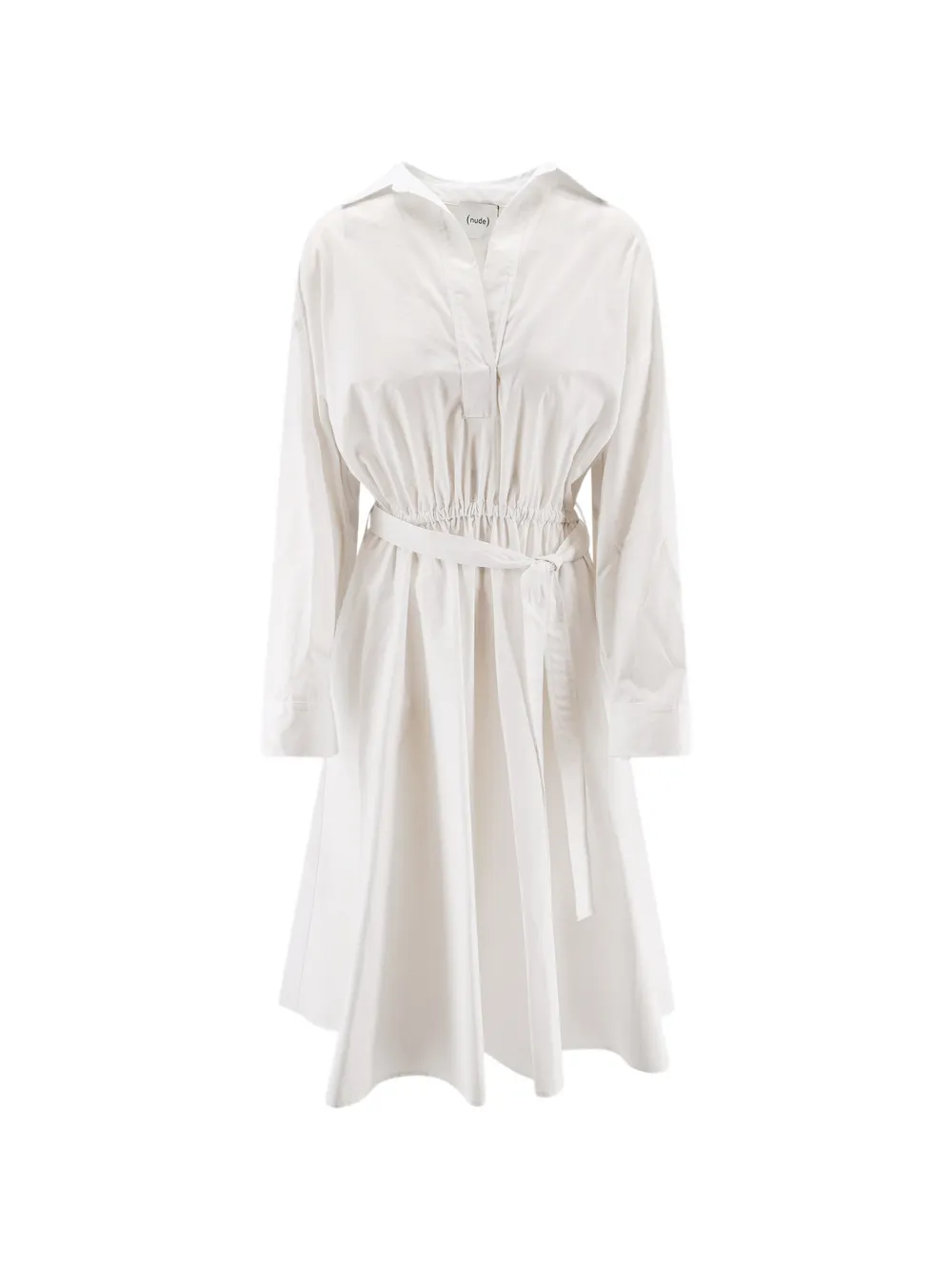 Nude elasticated-waist midi shirt dress - Toni neutri