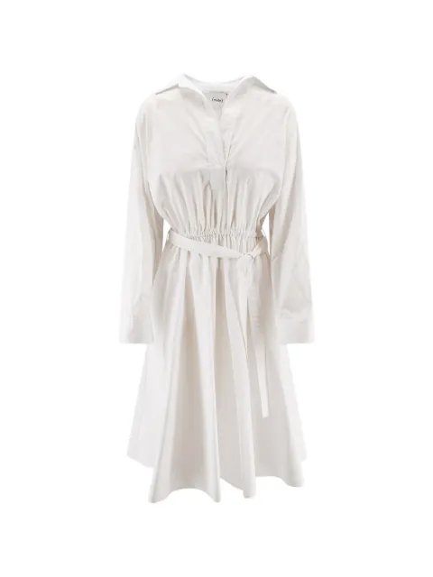 Nude elasticated-waist midi shirt dress