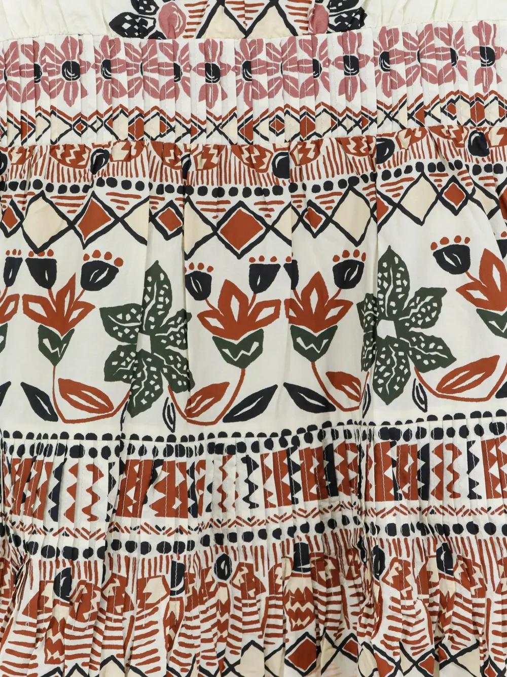 FARM Rio Maxi-jurk met korte mouwen en rustieke bloemen Beige