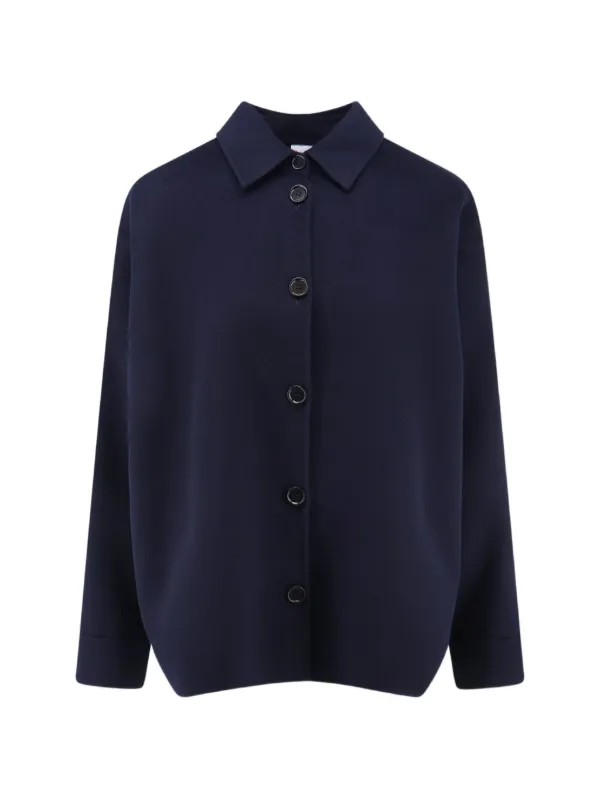 ASPESI Button-fastening Long-sleeve Jacket in Blue