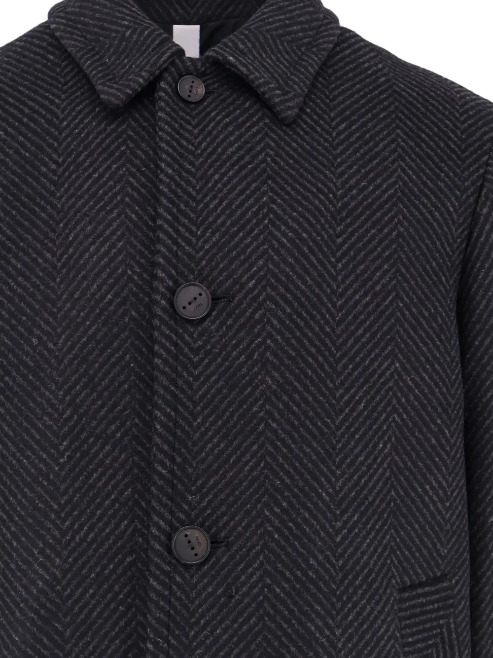 Hevo Loconiad herringbone-pattern single-breasted coat Grijs