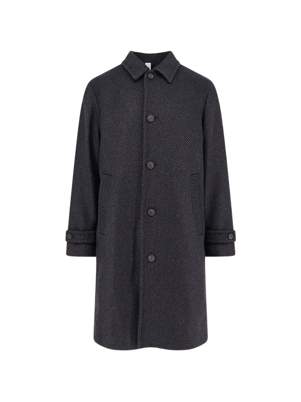 Hevo Loconiad Herringbone-pattern Single-breasted Coat In Blue