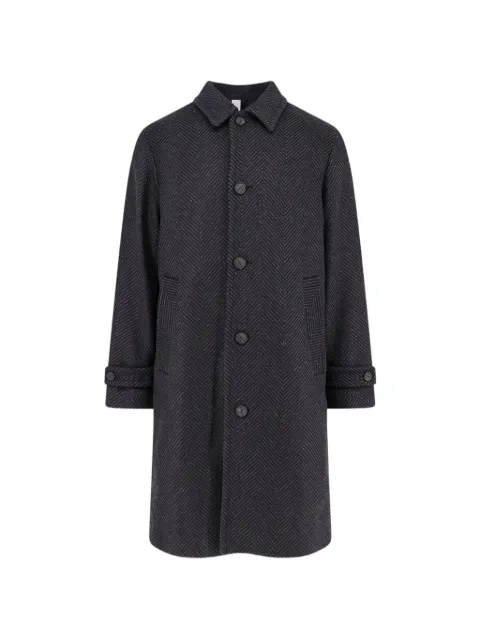 Hevo Loconiad herringbone-pattern single-breasted coat