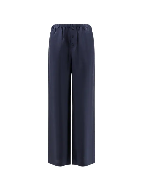 Róhe Silk Wide-leg Trousers in Blue
