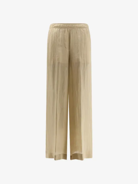 Nude wide-leg elasticated-waistband trousers