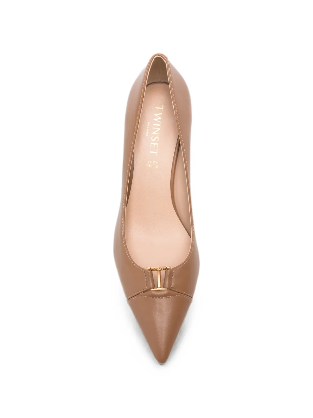 TWINSET leather court shoes with logo Bruin