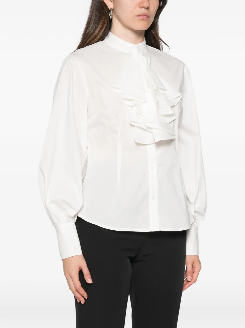 TWINSET Blouse met pofmouwen en ruches Wit