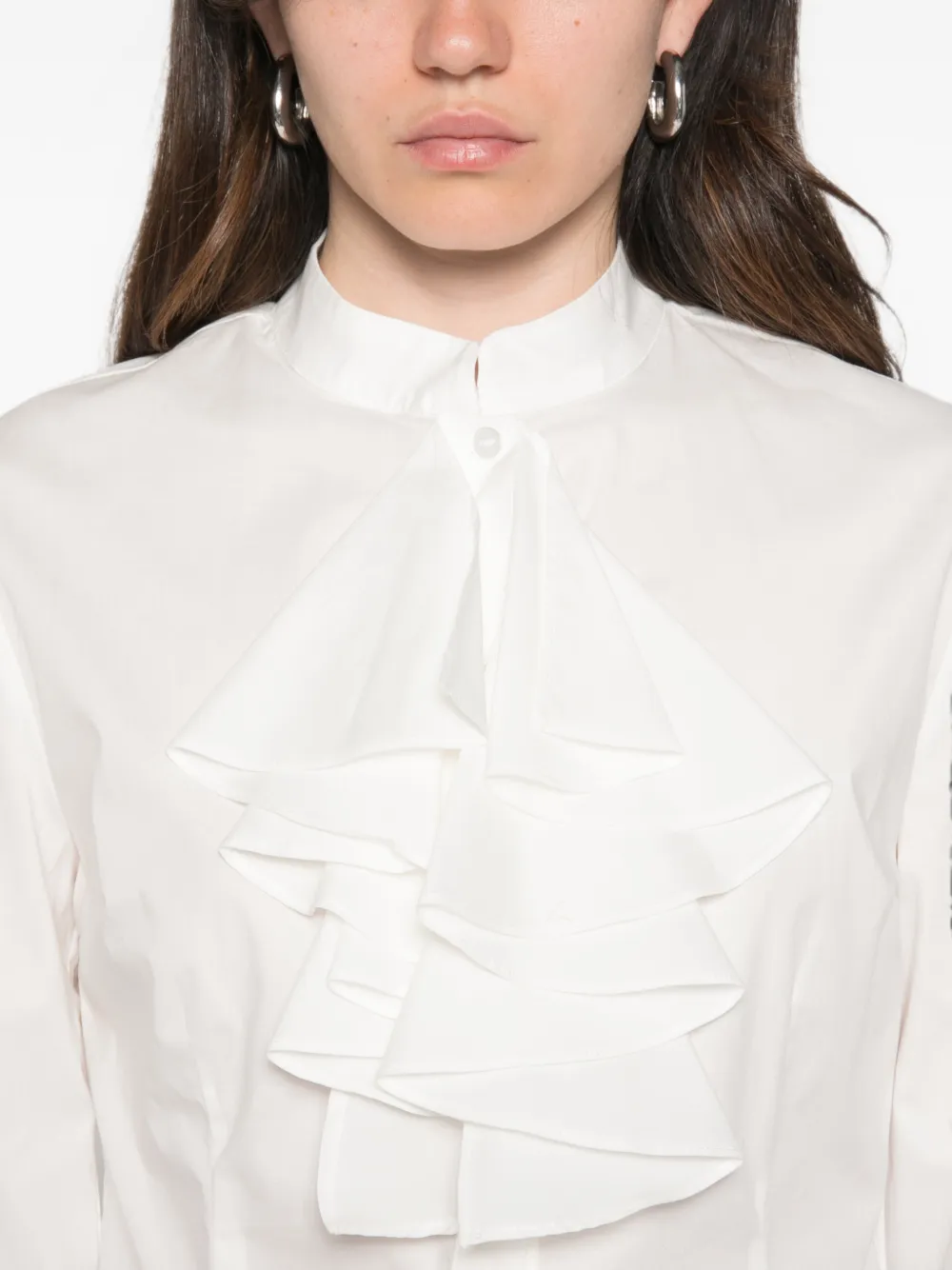 TWINSET Blouse met pofmouwen en ruches Wit