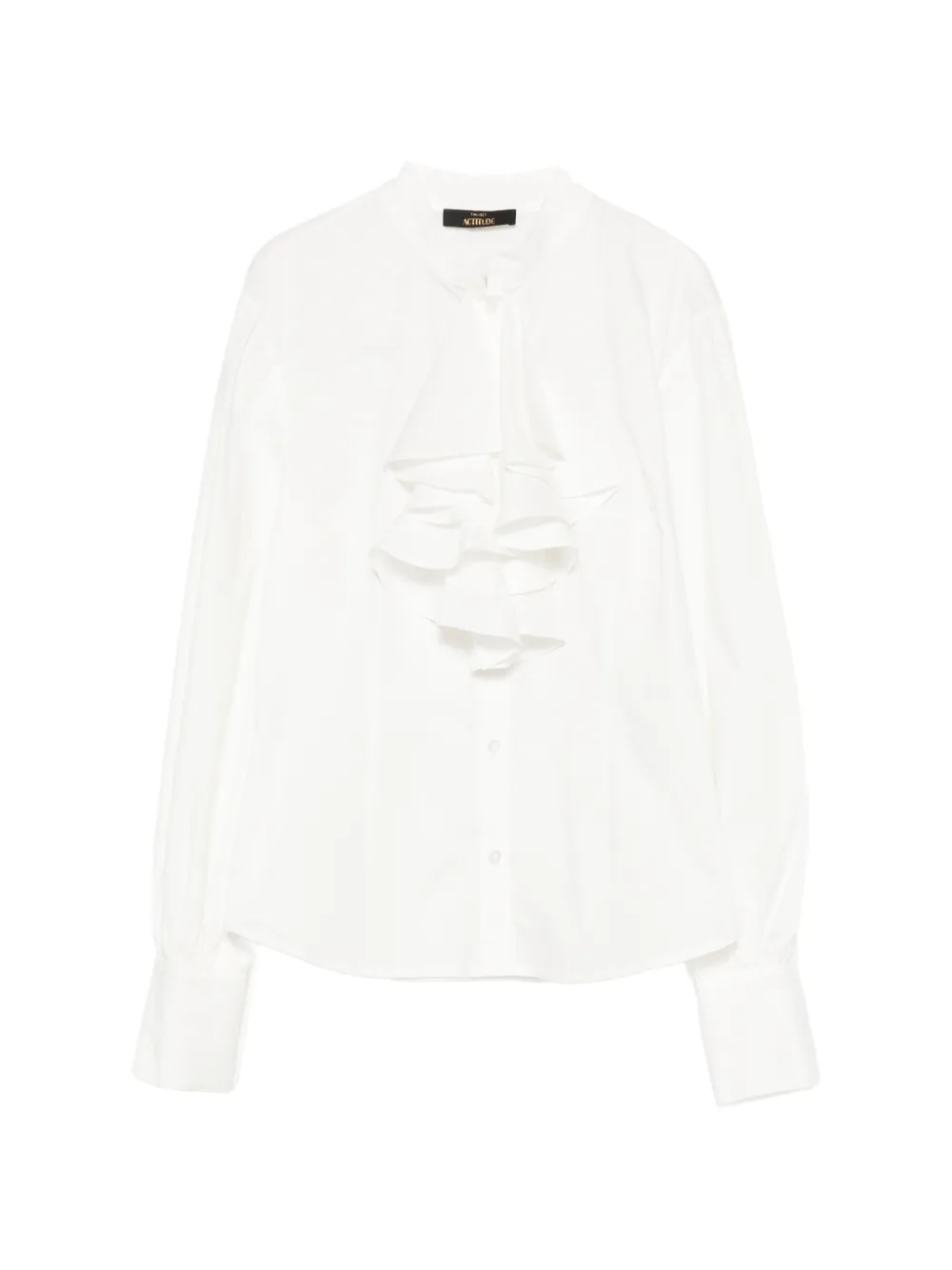 TWINSET ruffle-trimmed puff-sleeve blouse - Weiß