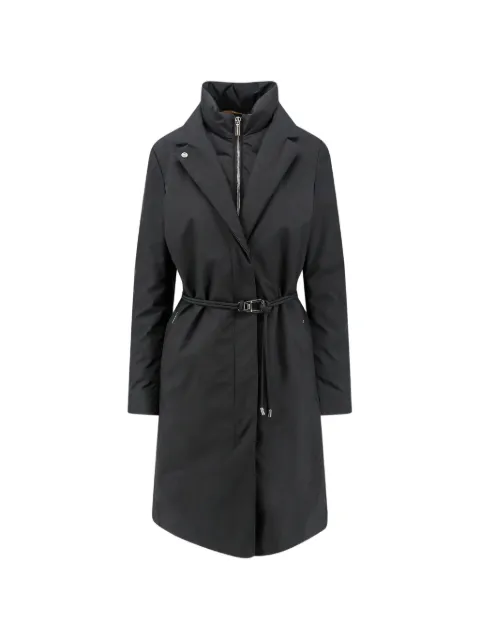 Moorer belted layered-design coat