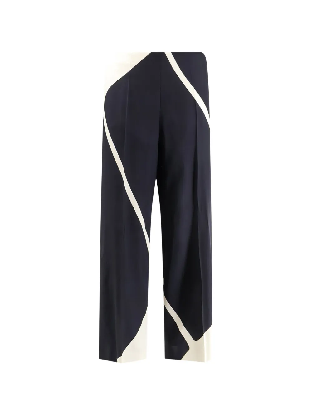 Alberta Ferretti graphic-print cropped palazzo pants - Black