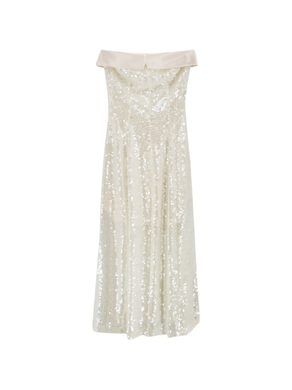 Alberta Ferretti Sequin-embellished Midi Dress In White