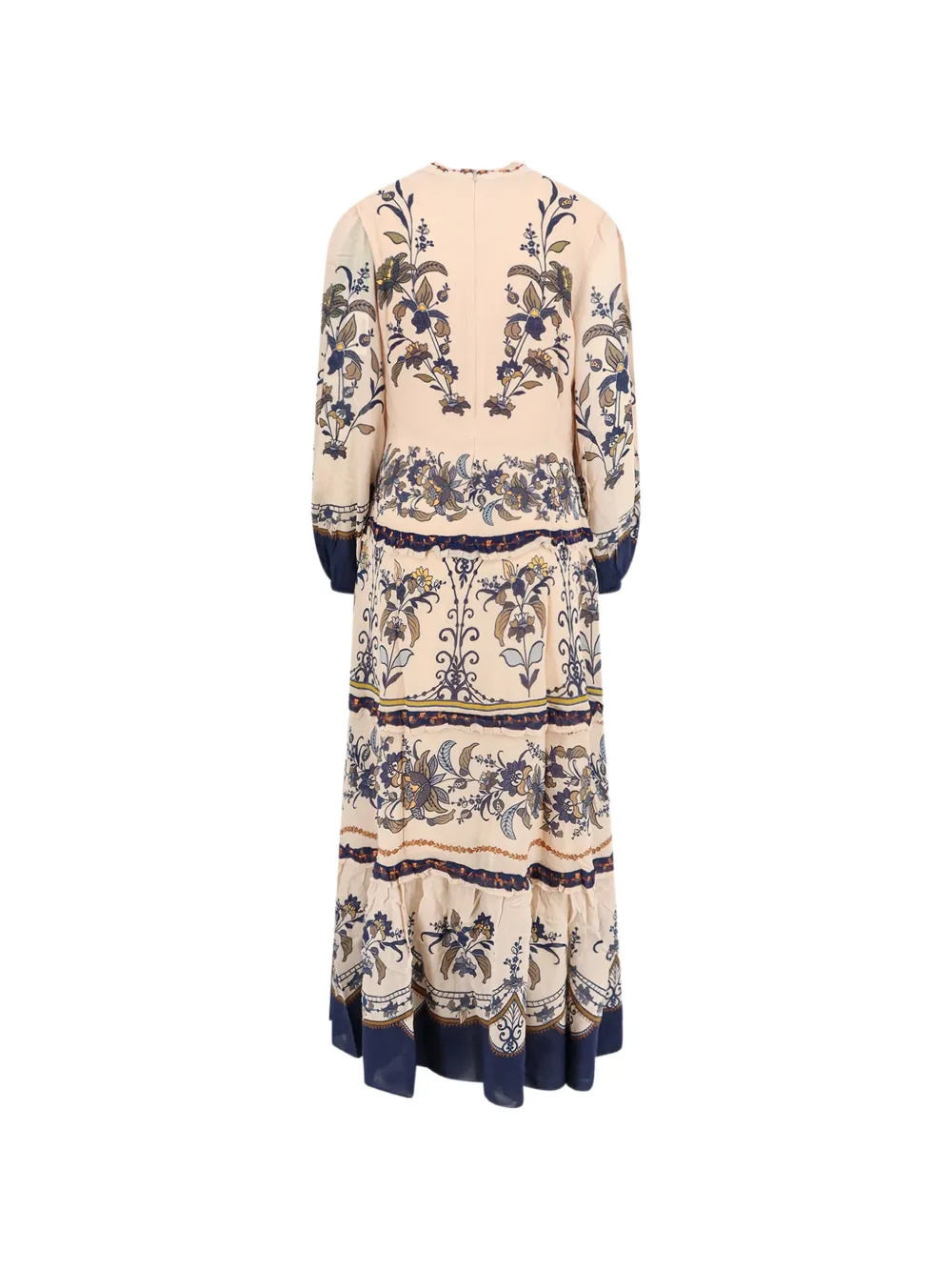 FARM Rio Midi-jurk met bloemenprint Beige