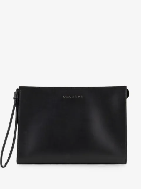 Orciani leather wristlet clutch bag